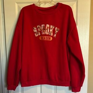 Spooky Season women’s red crew neck sweatshirt size XXL